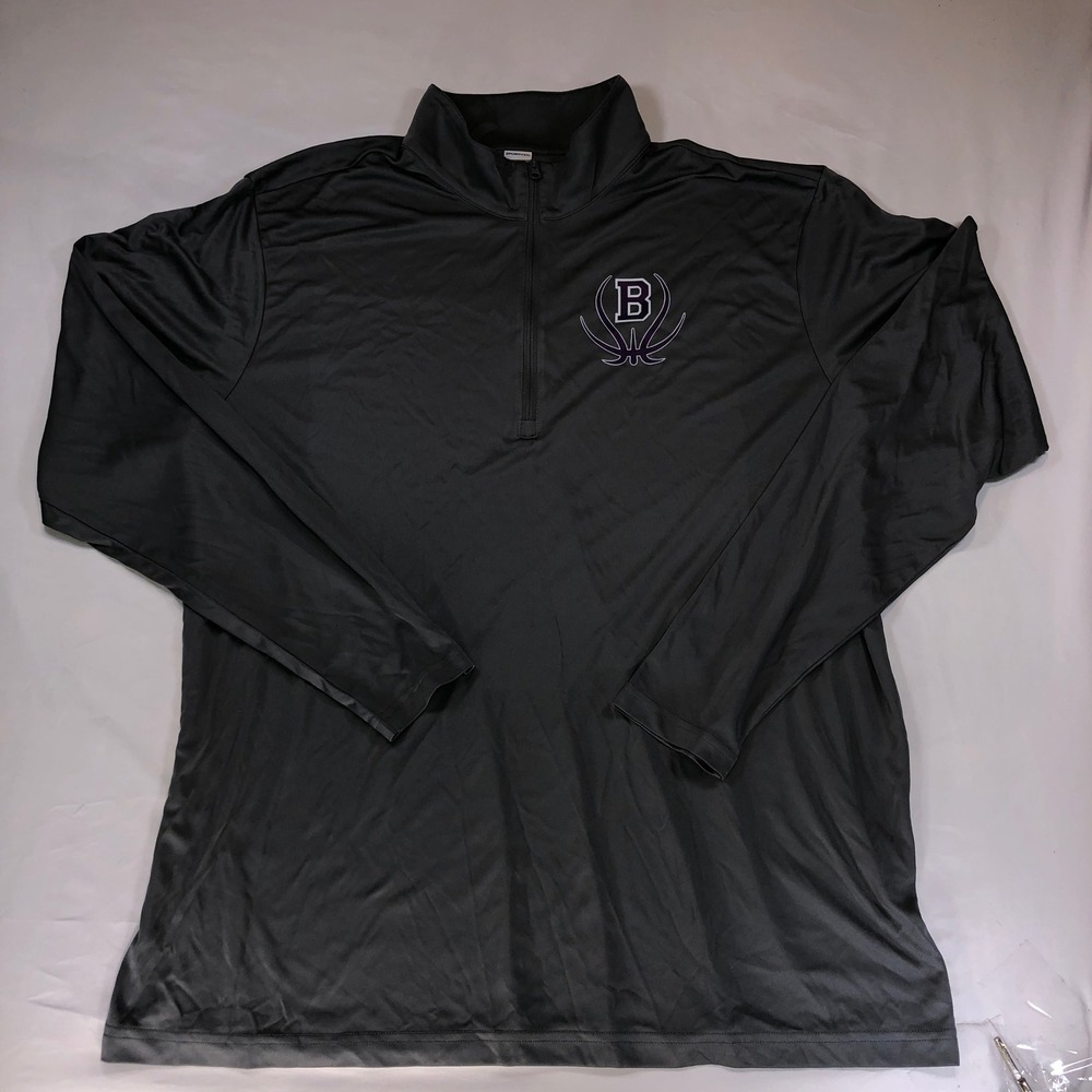 Sport-Tek Mens 3XL Gray Quarter Zip Basketball Pullover Long Sleeve Shirt